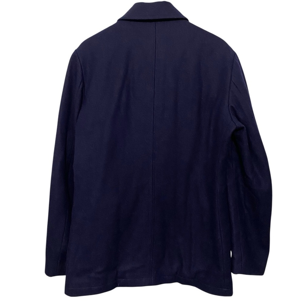J Crew Dock Icon Wool Blend Pea Coat US Navy Blue Sailor 40s Retro Men’s Medium - Picture 6 of 13
